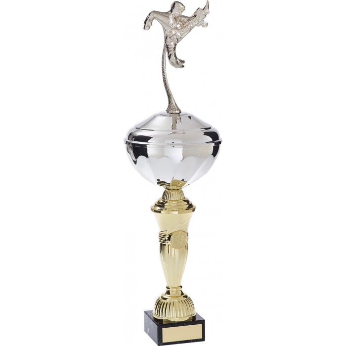 FLYING KICK FIGURE METAL TROPHY  - AVAILABLE IN 5 SIZES